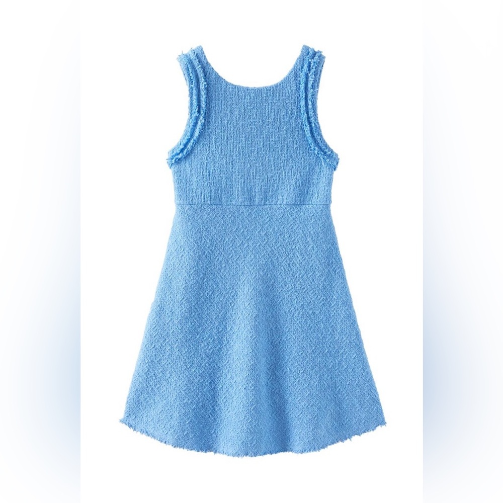 Zara frayed textured dress